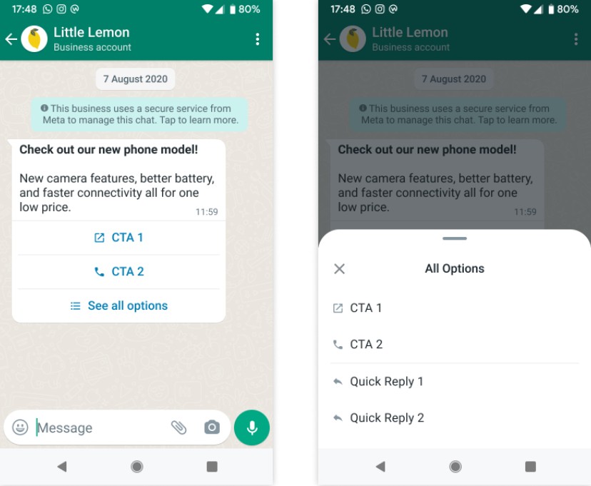 Tipos de botones en plantillas HSM de WhatsApp: URL, Teléfono, Quick Reply y Copiar código